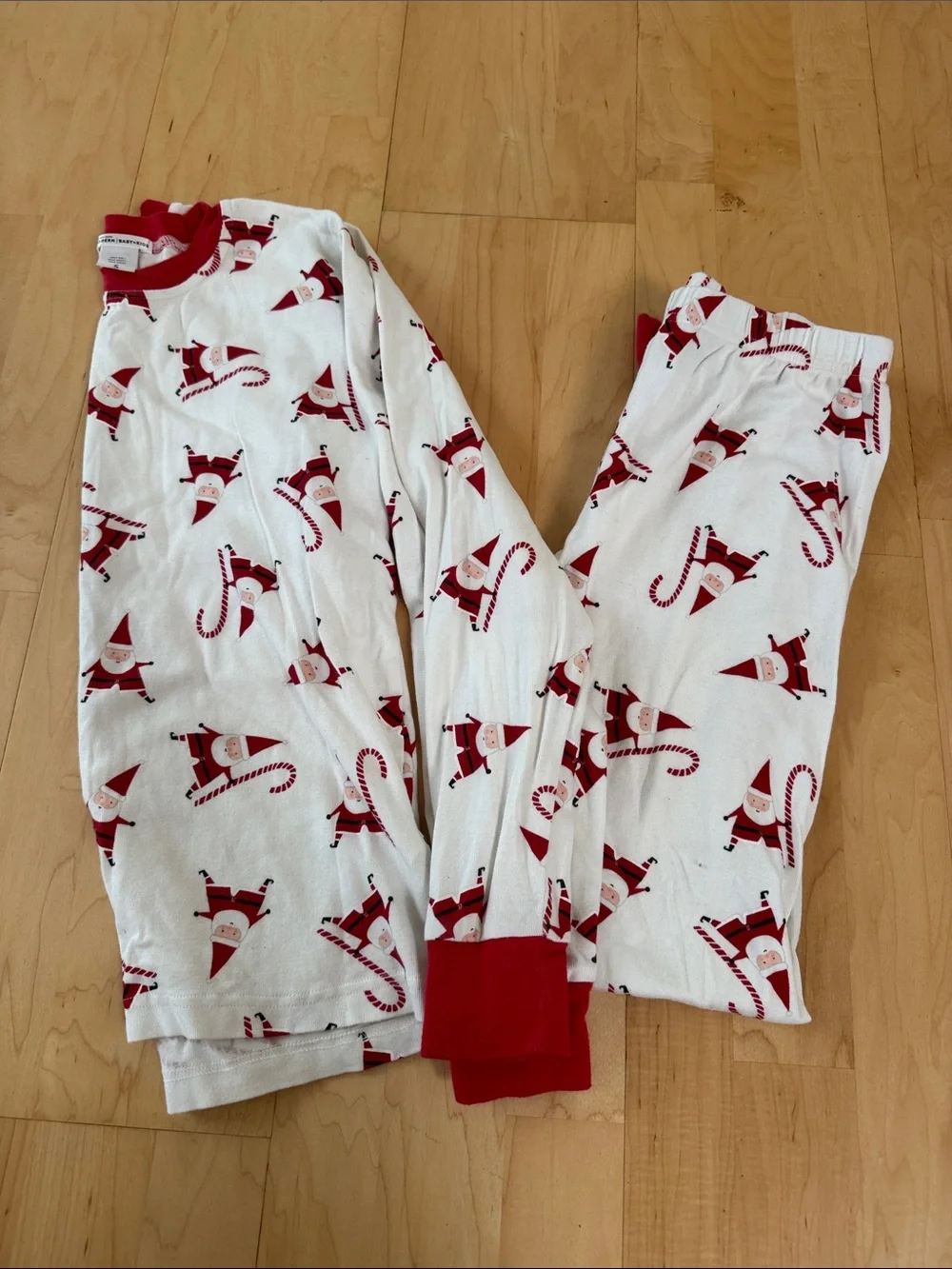 West Elm x PBK Modern Smiley Santa 100% Organic Cotton Pajama Set Women Size S‎